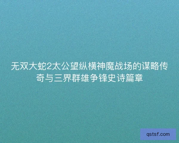 无双大蛇2太公望纵横神魔战场的谋略传奇与三界群雄争锋史诗篇章
